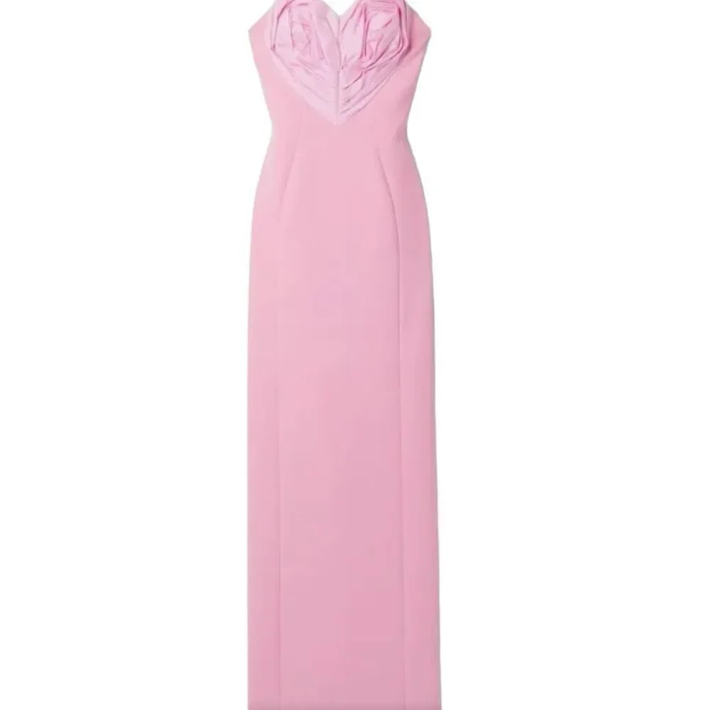 $4,490 Carolina Herrera Pink Strapless Heart Column Gown Size 8 - Picture 4 of 13